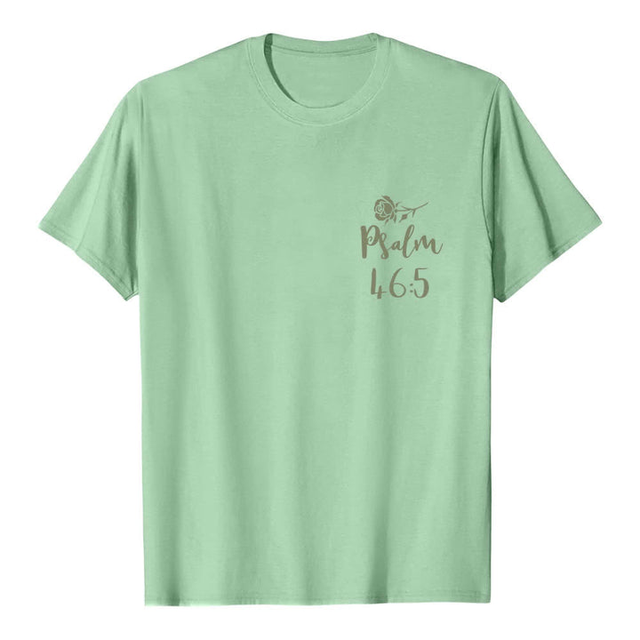 Christianartworkshop Dual-Side God Is Within Her Psalm 46:5 Letter Print Classic T-shirt - image 11