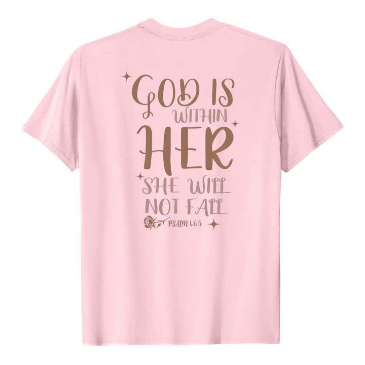 Christianartworkshop Dual-Side God Is Within Her Psalm 46:5 Letter Print Classic T-shirt - image 13