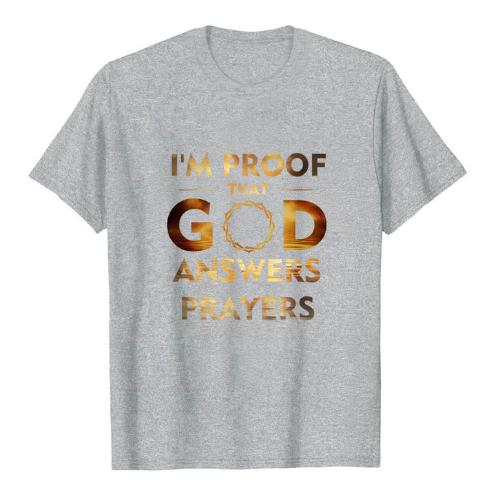 Christianartworkshop Dual-Side I'm Proof That God Answers Prayer Letter Print Classic T-shirt - image 4