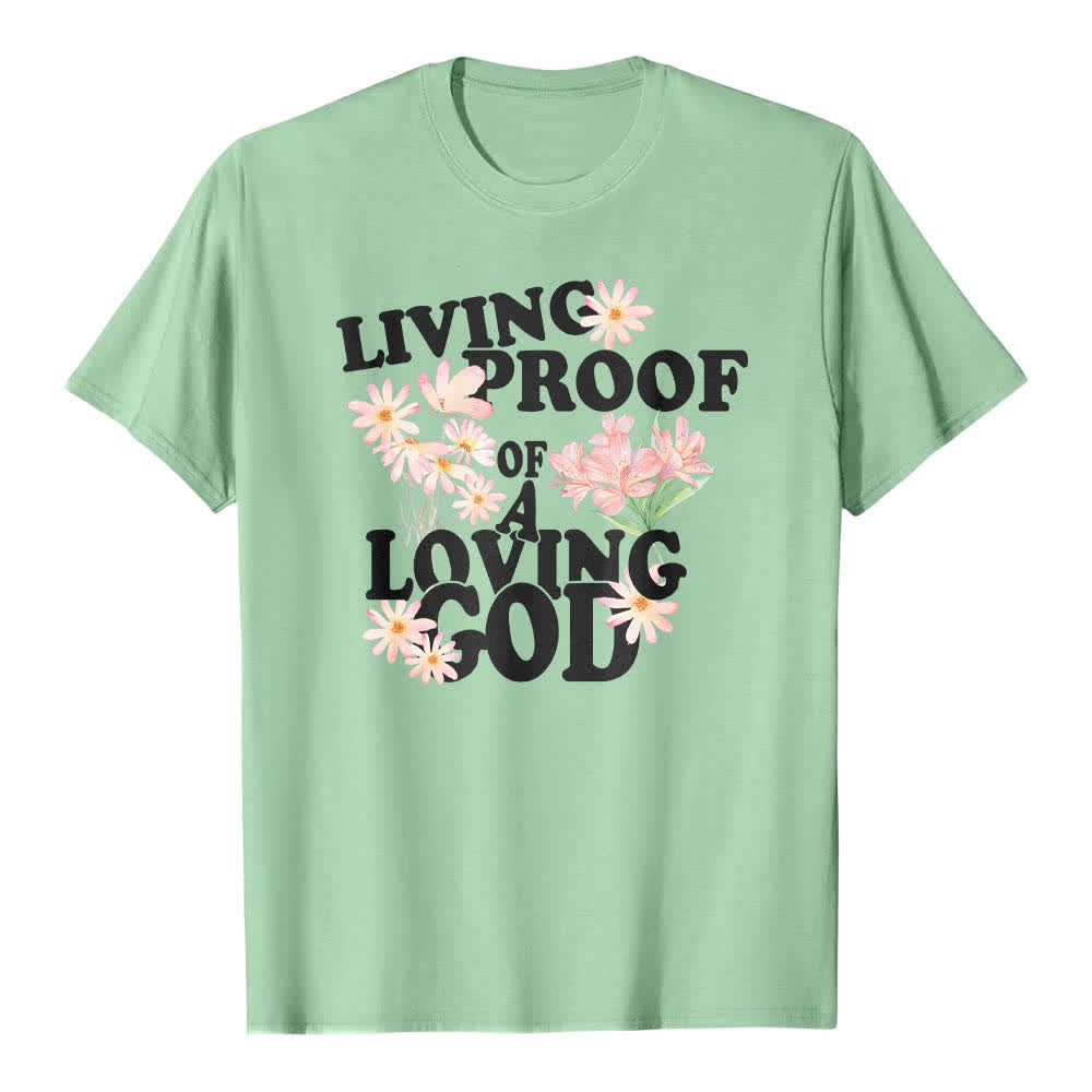 Christianartworkshop Dual-Side Living Proof Of A Loving God Floral Letter Print Classic T-shirt - image 22