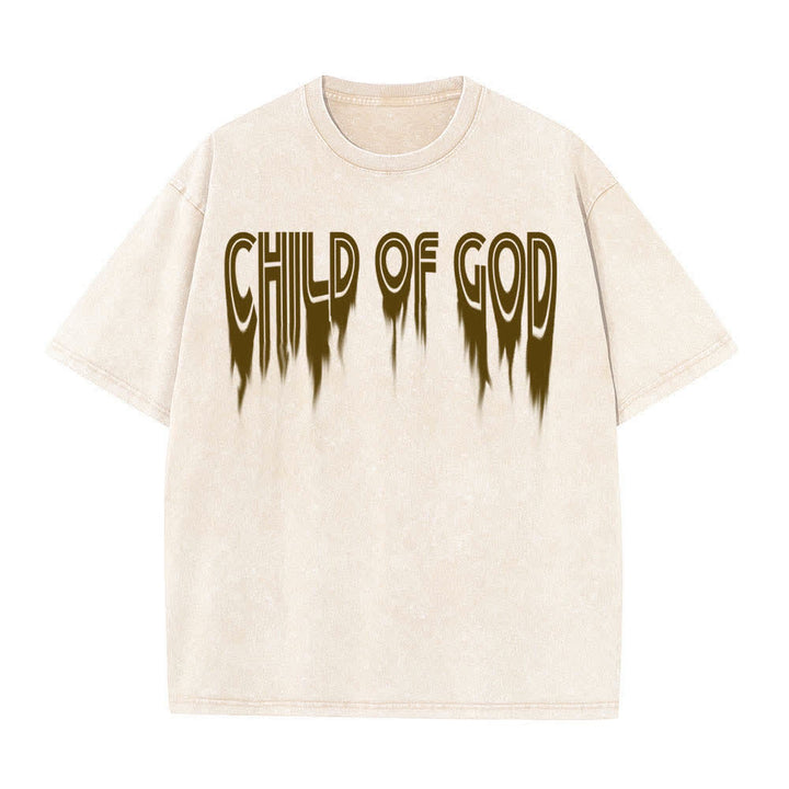 Christianartworkshop Dual-Side Child Of God John 1:12 Distressed Letter Print Washed T-shirt - image 20