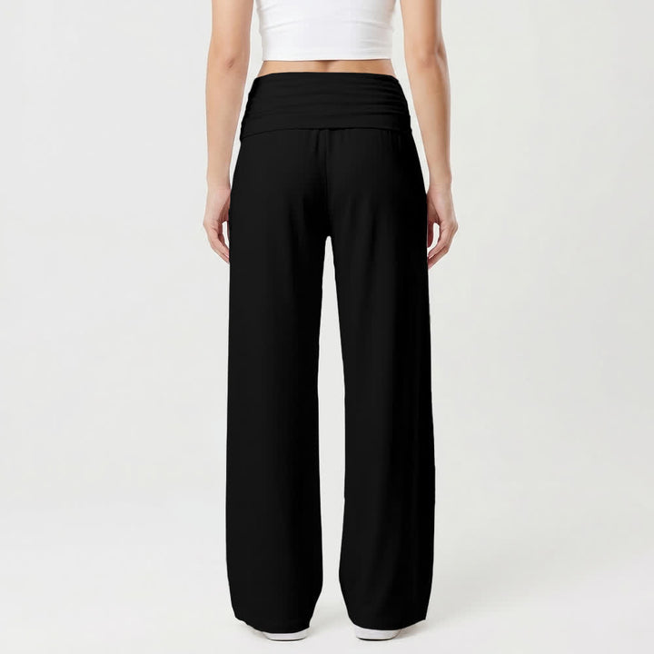 Christianartworkshop Miraculous Virgin Mary Portuguese Scripture Letter Art Casual Faith Women’s Wide Leg Pants - image 2
