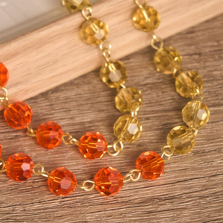 Christianartworkshop Vibrant Multi-Tone Glass Saint Benedict Rosary: For Chapel Worship & Daily Handheld Prayer - image 4