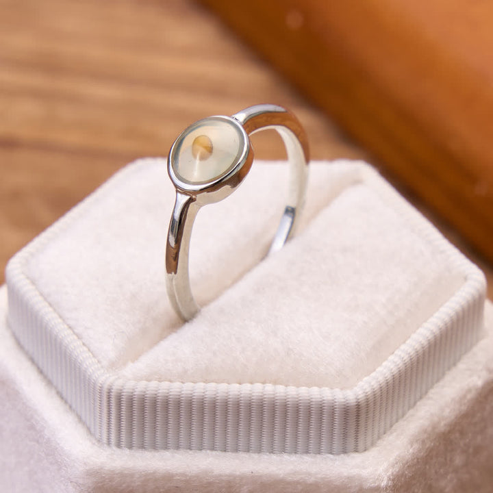 Christianartworkshop Minimal Polished Mustard Seed Bezel Set Slim Ring: Emblem of Unwavering Heavenly Faith - image 1