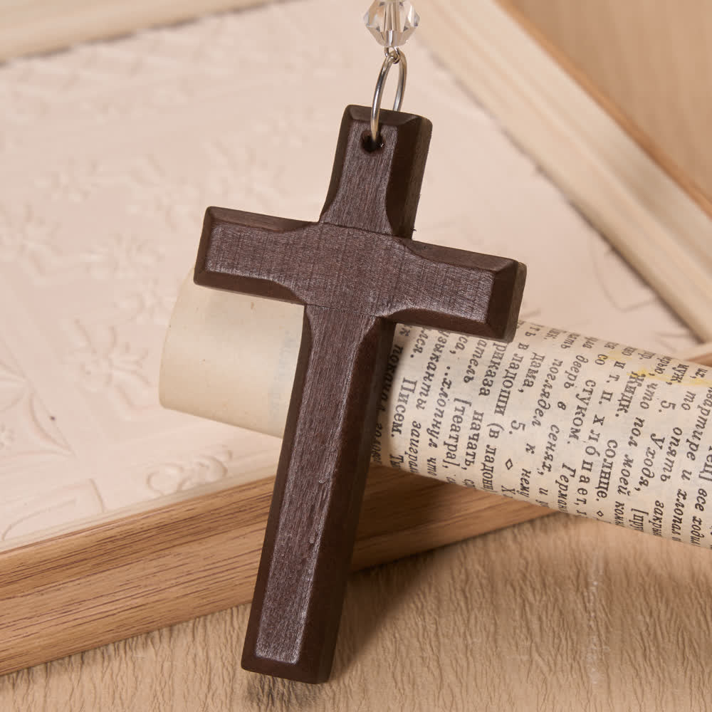 Christianartworkshop Cowboy Hat Angel Wing Wooden Cross Car Pendant: Timeless Token of Faithful Heavenly Safeguard - image 5
