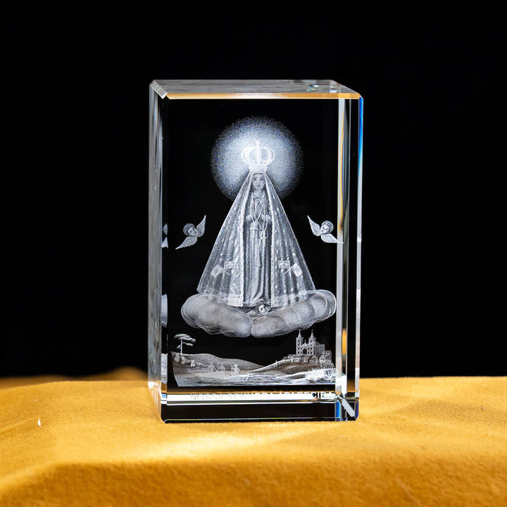 Christianartworkshop Multi-Design Engraved Sacred Crystal Figurine For Desktop Display & Devotional Home Decor - Our Lady of Luján - 5x5x8cm - image 8