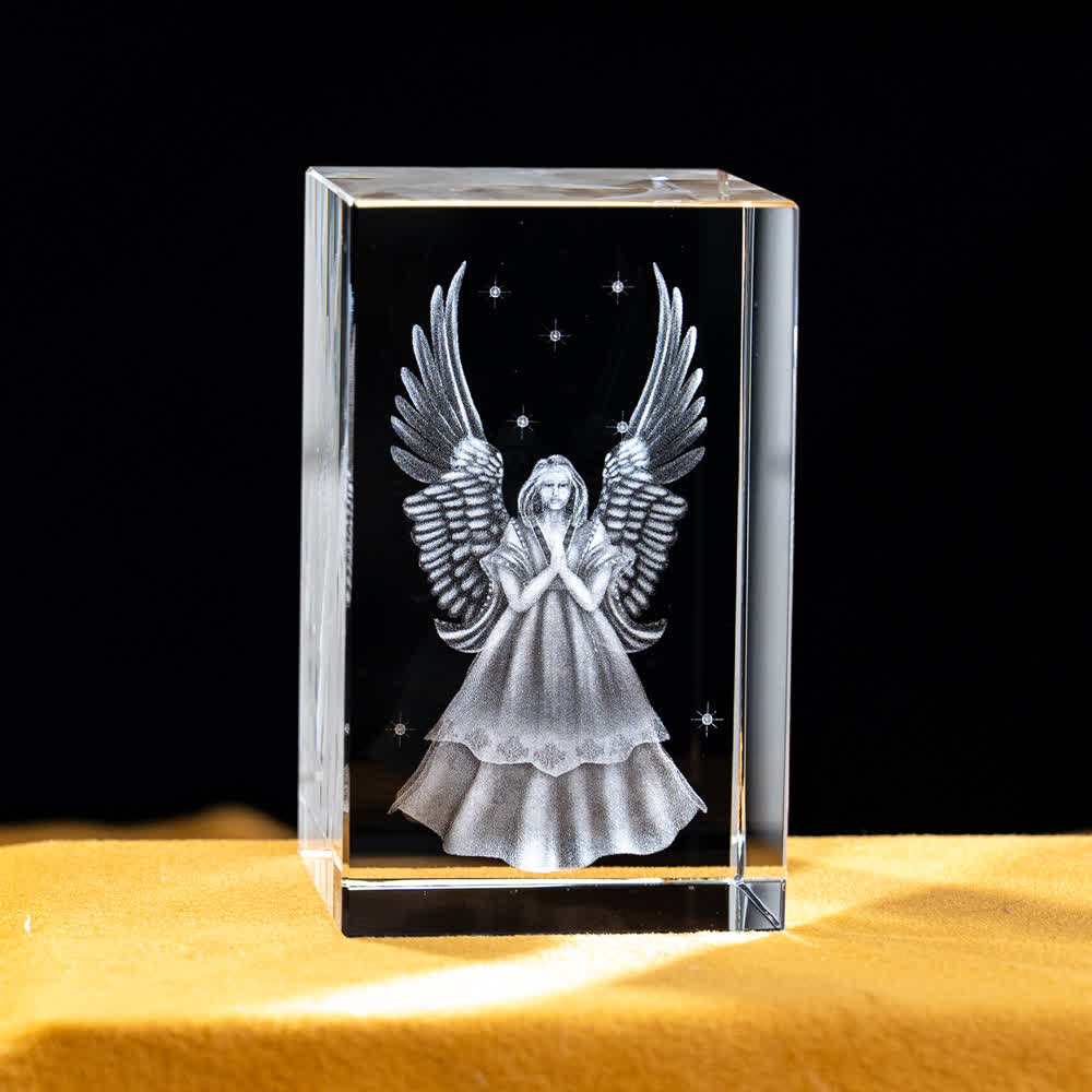 Christianartworkshop Multi-Design Engraved Sacred Crystal Figurine For Desktop Display & Devotional Home Decor - Praying Angel - 5x5x8cm - image 25