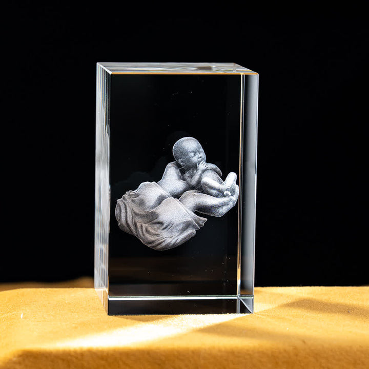 Christianartworkshop Multi-Design Engraved Sacred Crystal Figurine For Desktop Display & Devotional Home Decor - Baby Jesus in Hands - 5x5x8cm - image 32