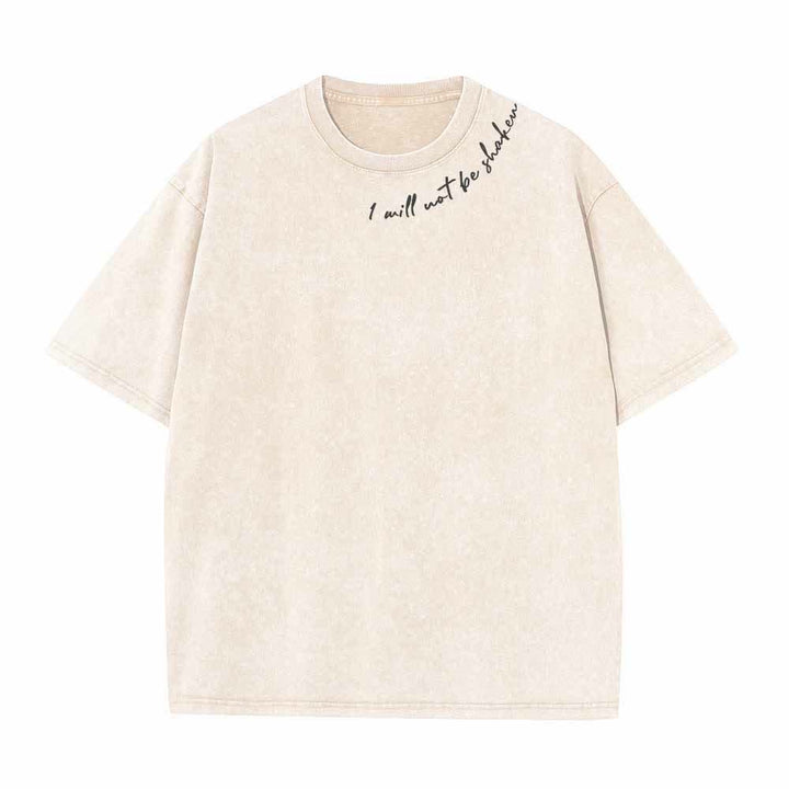 Christianartworkshop I Will Not Be Shaken Slant Shoulder Script Front Multicolor Bubble Letter Back Psalm 16:8 Dual-Sided Washed T-Shirt - image 20