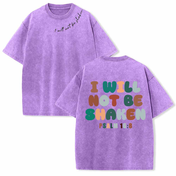 Christianartworkshop I Will Not Be Shaken Slant Shoulder Script Front Multicolor Bubble Letter Back Psalm 16:8 Dual-Sided Washed T-Shirt - Purple - 5XL - image 21