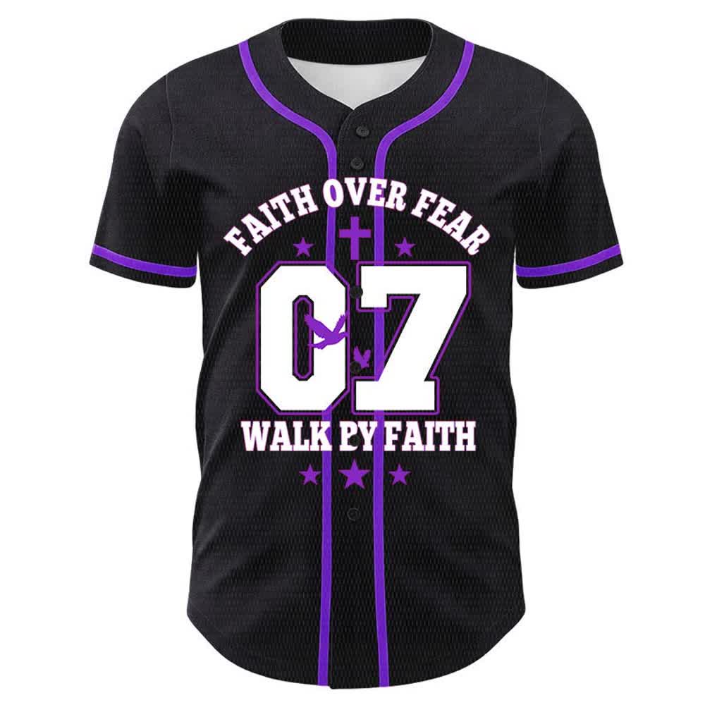 Christianartworkshop Faith Over Fear Walk By Fear Number 07 Dove Cross Unisex Baseball Jersey - image 19