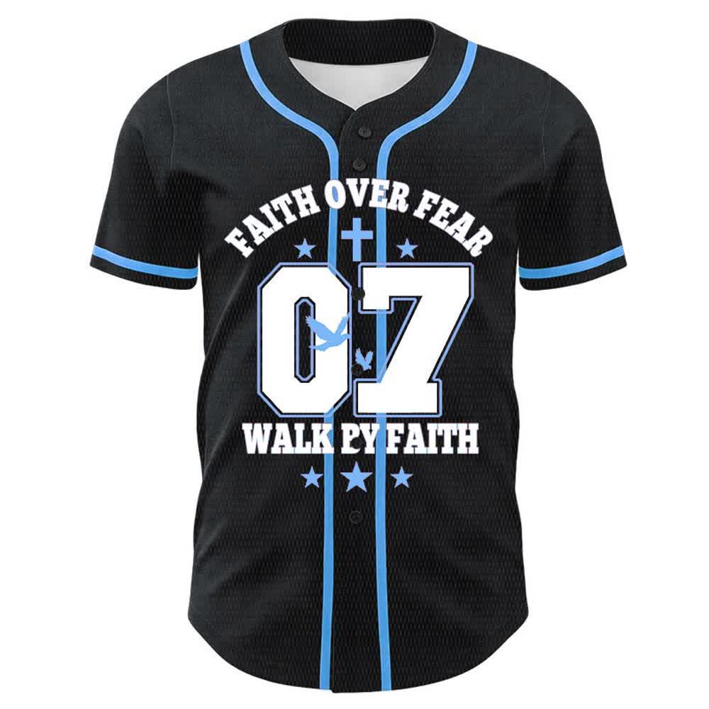 Christianartworkshop Faith Over Fear Walk By Fear Number 07 Dove Cross Unisex Baseball Jersey - image 13
