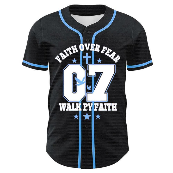 Christianartworkshop Faith Over Fear Walk By Fear Number 07 Dove Cross Unisex Baseball Jersey - image 13