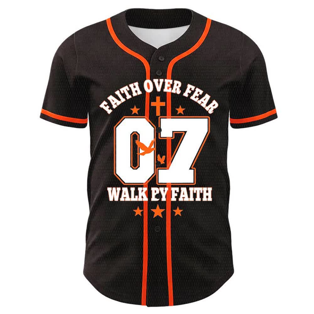 Christianartworkshop Faith Over Fear Walk By Fear Number 07 Dove Cross Unisex Baseball Jersey - image 10