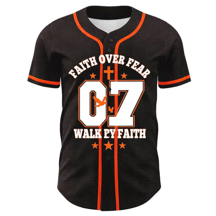 Christianartworkshop Faith Over Fear Walk By Fear Number 07 Dove Cross Unisex Baseball Jersey - image 10