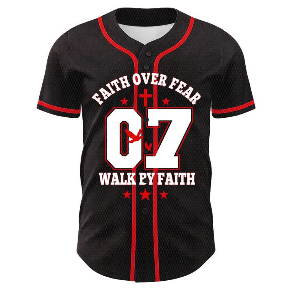 Christianartworkshop Faith Over Fear Walk By Fear Number 07 Dove Cross Unisex Baseball Jersey - image 7