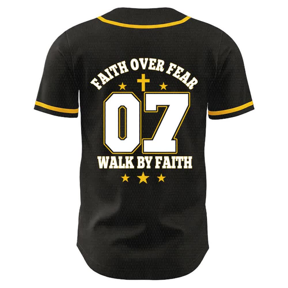 Christianartworkshop Faith Over Fear Walk By Fear Number 07 Dove Cross Unisex Baseball Jersey - image 2