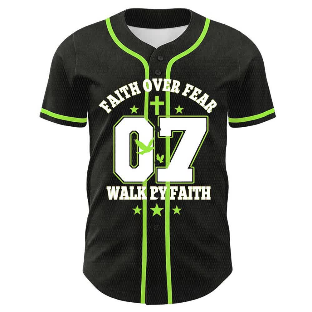 Christianartworkshop Faith Over Fear Walk By Fear Number 07 Dove Cross Unisex Baseball Jersey - image 16