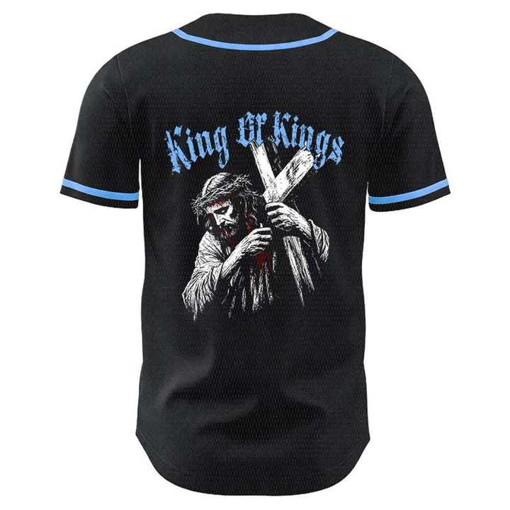 Christianartworkshop King Of Kings Number 33 Jesus Carrying Cross Unisex Baseball Jersey - image 13