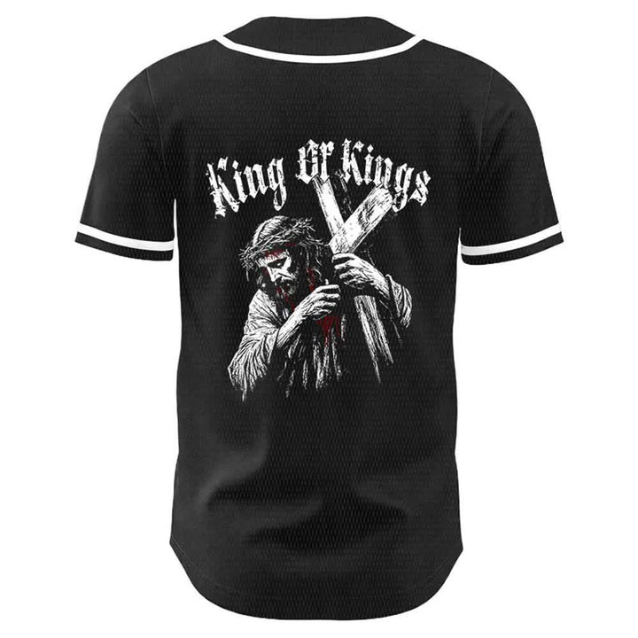 Christianartworkshop King Of Kings Number 33 Jesus Carrying Cross Unisex Baseball Jersey - image 4