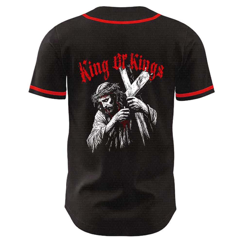 Christianartworkshop King Of Kings Number 33 Jesus Carrying Cross Unisex Baseball Jersey - image 7