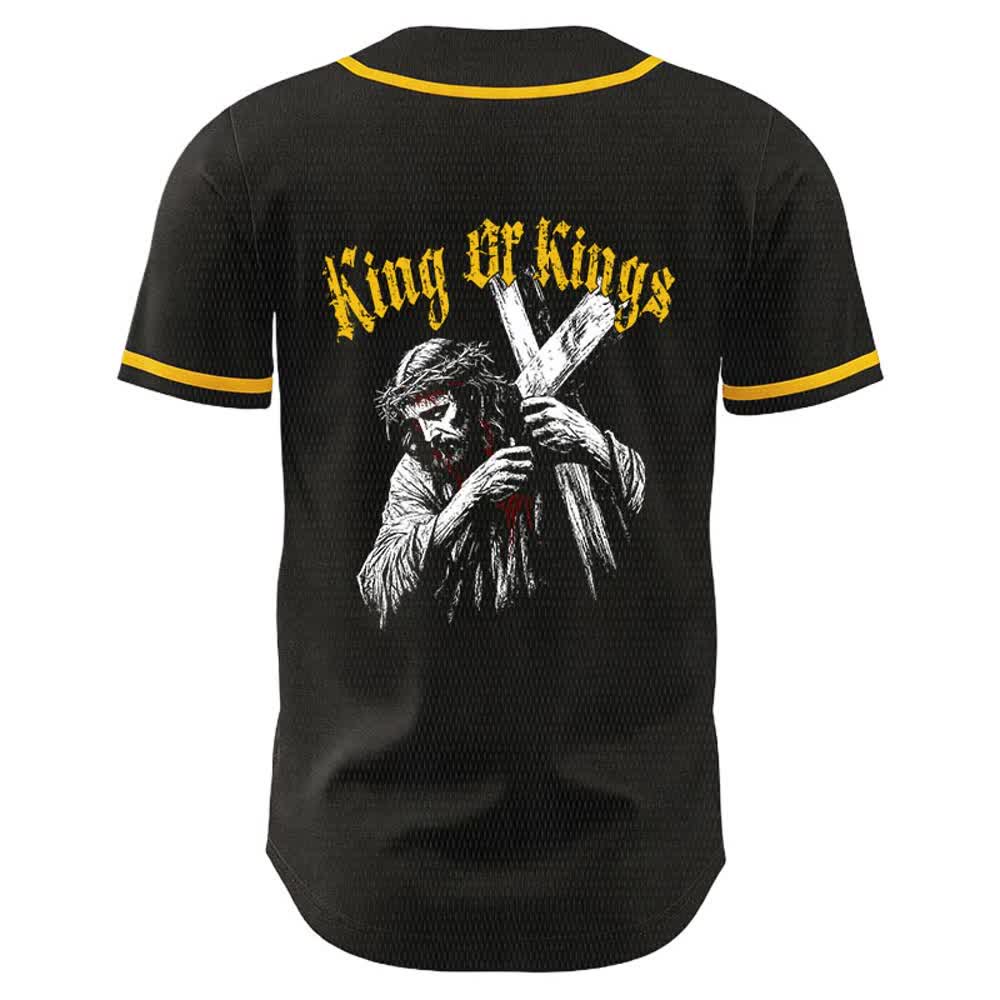 Christianartworkshop King Of Kings Number 33 Jesus Carrying Cross Unisex Baseball Jersey - image 1