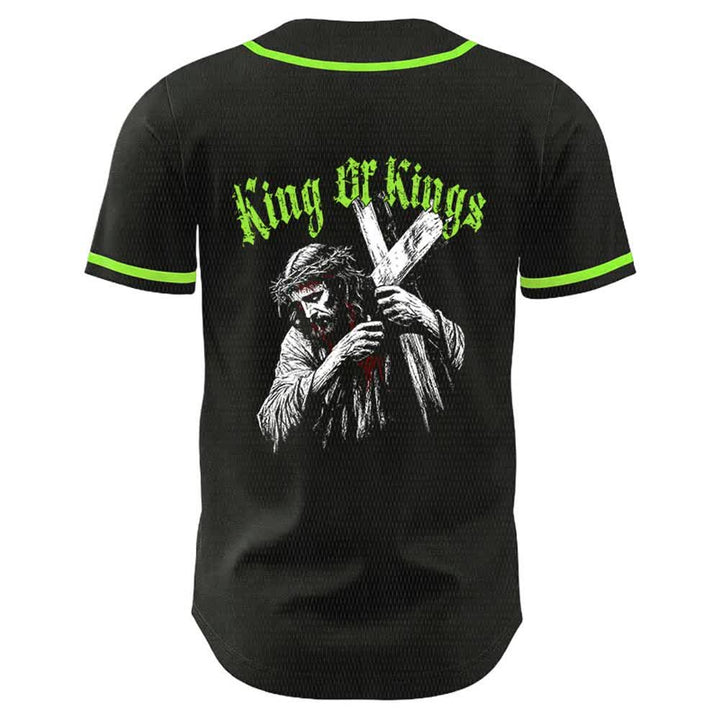 Christianartworkshop King Of Kings Number 33 Jesus Carrying Cross Unisex Baseball Jersey - image 16