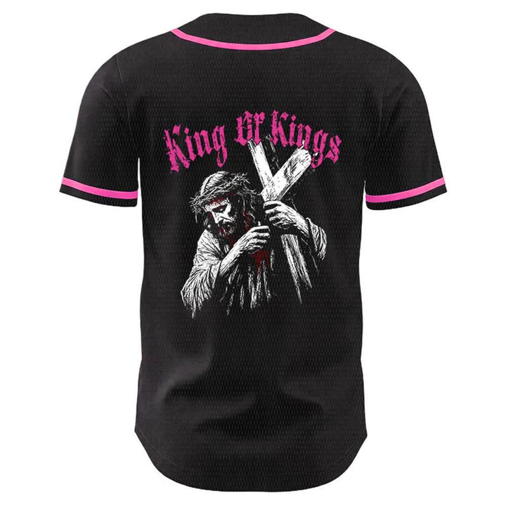 Christianartworkshop King Of Kings Number 33 Jesus Carrying Cross Unisex Baseball Jersey - image 22