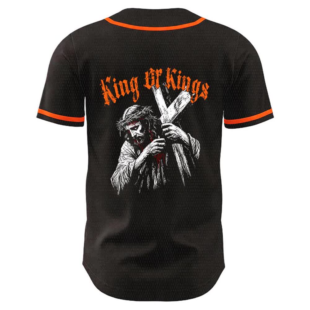 Christianartworkshop King Of Kings Number 33 Jesus Carrying Cross Unisex Baseball Jersey - image 10