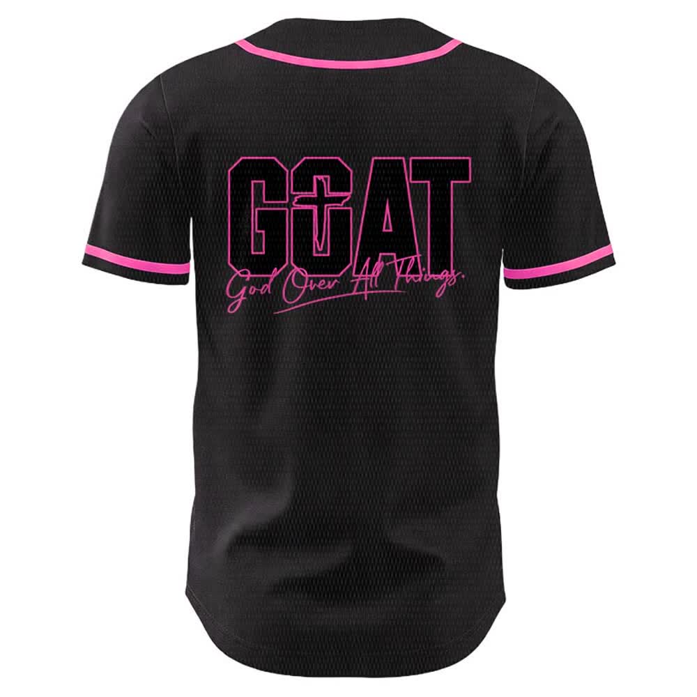 Christianartworkshop GOAT God Over All Things Simple Cross Unisex Baseball Jersey - image 22