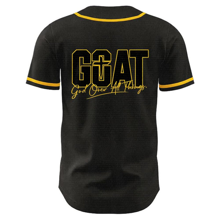 Christianartworkshop GOAT God Over All Things Simple Cross Unisex Baseball Jersey - image 1