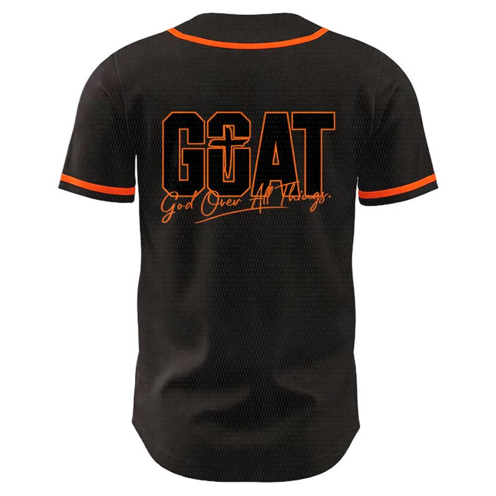 Christianartworkshop GOAT God Over All Things Simple Cross Unisex Baseball Jersey - image 10