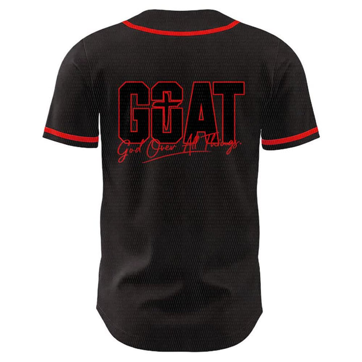 Christianartworkshop GOAT God Over All Things Simple Cross Unisex Baseball Jersey - image 7