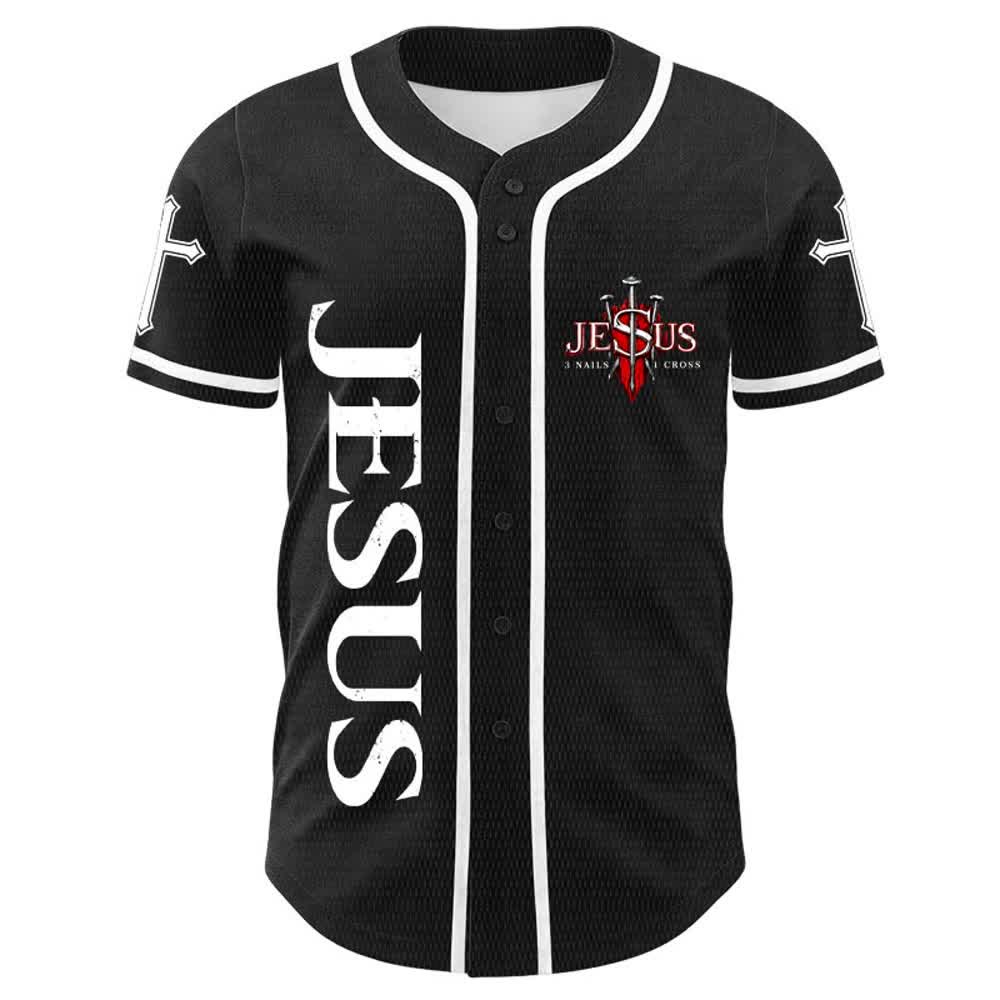 Christianartworkshop Jesus Is King John 14:6 3 Nails 1 Cross Unisex Baseball Jersey - image 7