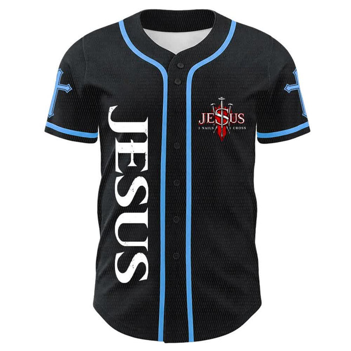 Christianartworkshop Jesus Is King John 14:6 3 Nails 1 Cross Unisex Baseball Jersey - image 13