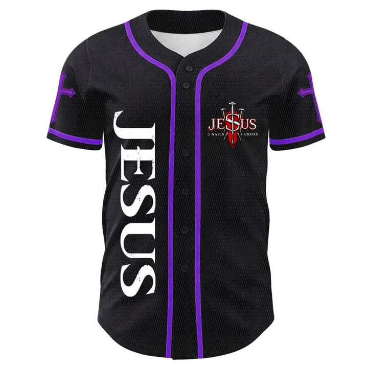 Christianartworkshop Jesus Is King John 14:6 3 Nails 1 Cross Unisex Baseball Jersey - image 19