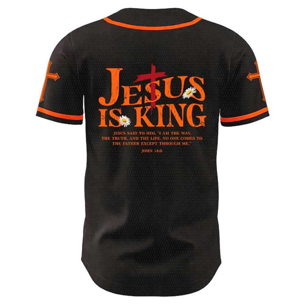 Christianartworkshop Jesus Is King John 14:6 3 Nails 1 Cross Unisex Baseball Jersey - image 11