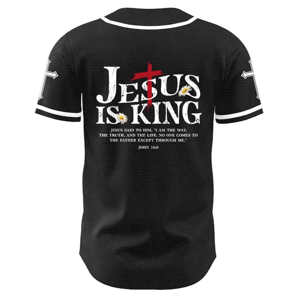 Christianartworkshop Jesus Is King John 14:6 3 Nails 1 Cross Unisex Baseball Jersey - image 8
