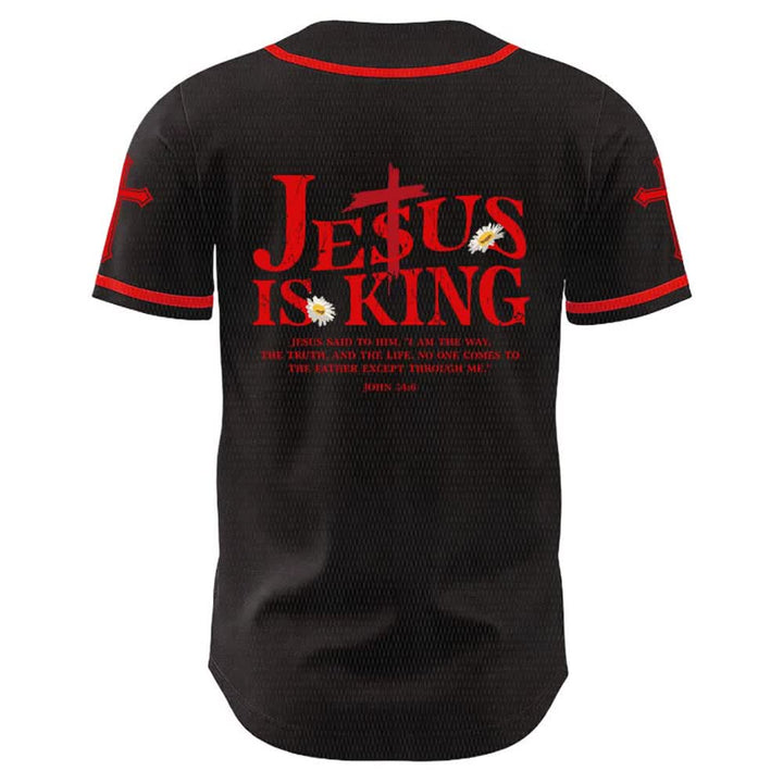 Christianartworkshop Jesus Is King John 14:6 3 Nails 1 Cross Unisex Baseball Jersey - image 2