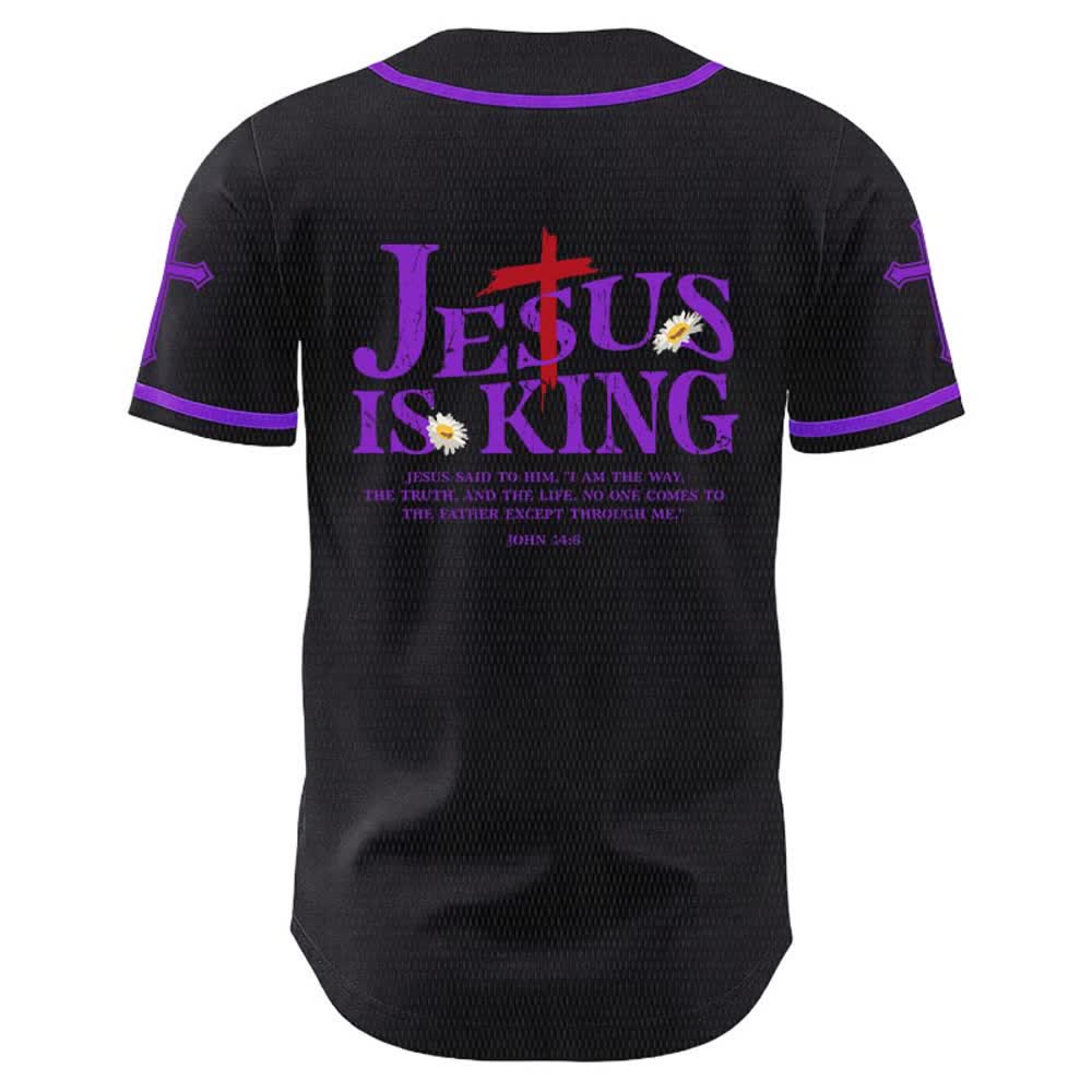 Christianartworkshop Jesus Is King John 14:6 3 Nails 1 Cross Unisex Baseball Jersey - image 20