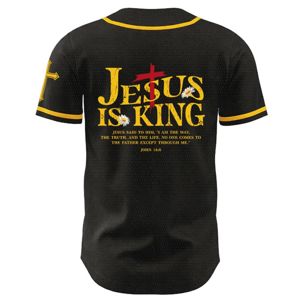 Christianartworkshop Jesus Is King John 14:6 3 Nails 1 Cross Unisex Baseball Jersey - image 5