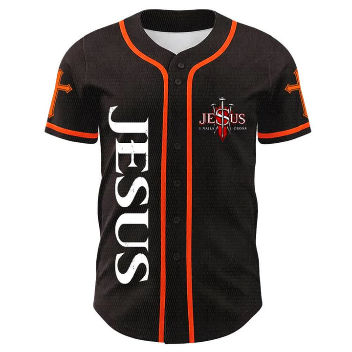 Christianartworkshop Jesus Is King John 14:6 3 Nails 1 Cross Unisex Baseball Jersey - image 10