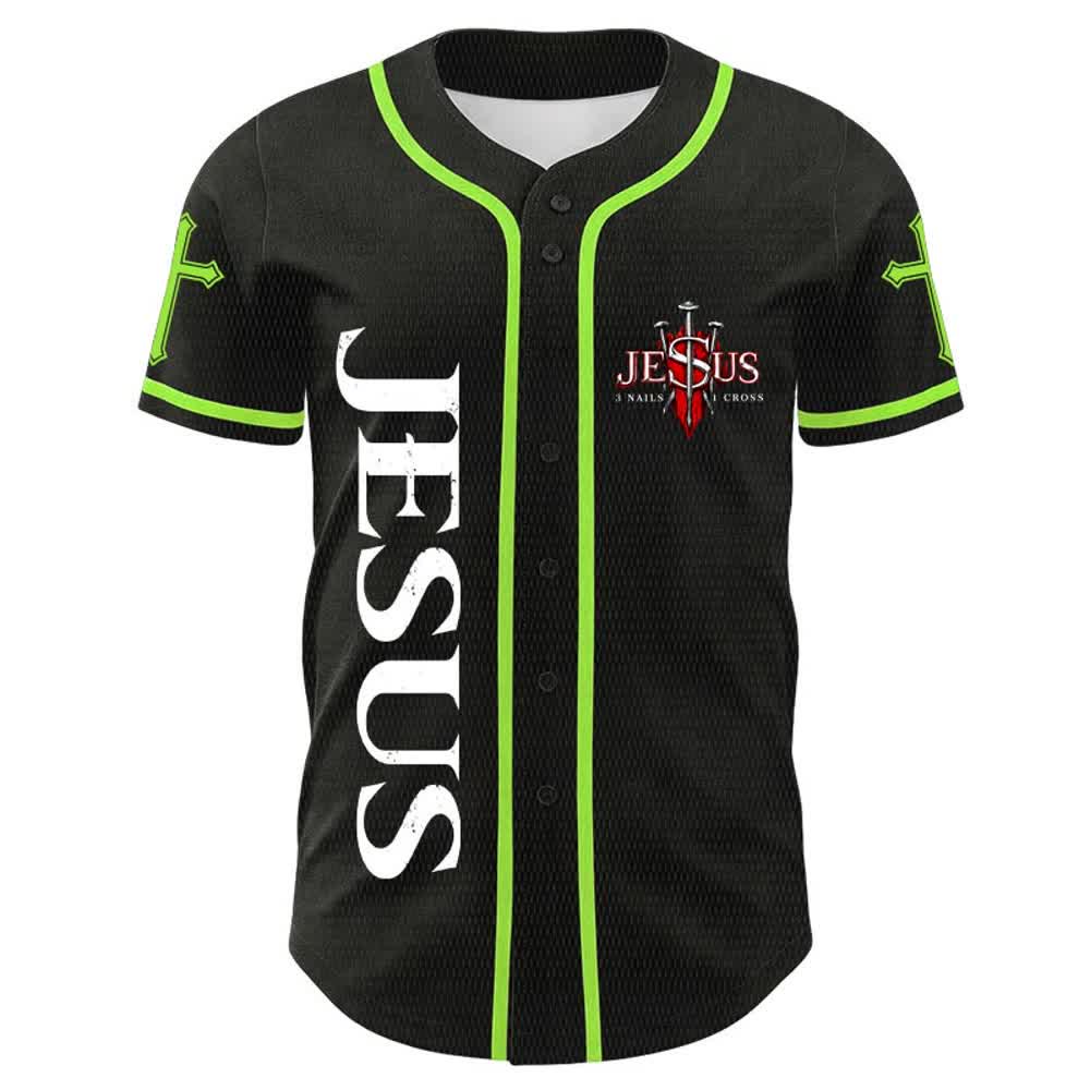 Christianartworkshop Jesus Is King John 14:6 3 Nails 1 Cross Unisex Baseball Jersey - image 16