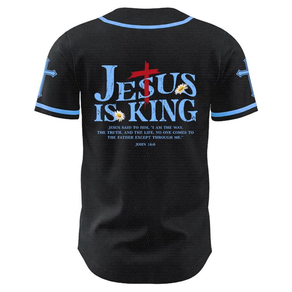 Christianartworkshop Jesus Is King John 14:6 3 Nails 1 Cross Unisex Baseball Jersey - image 14