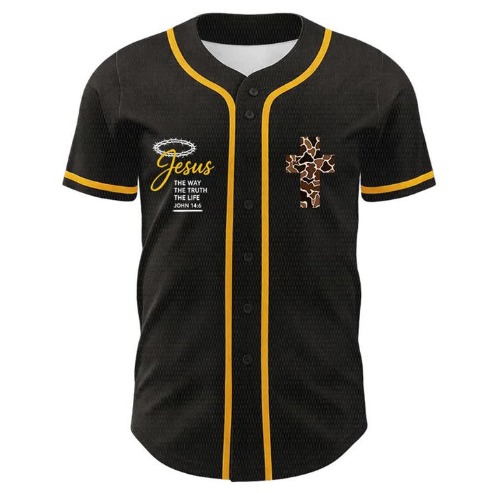 Christianartworkshop Leopard Print Cross I Can Do All Things Through Christ Unisex Baseball Jersey - image 2