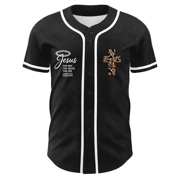 Christianartworkshop Leopard Print Cross I Can Do All Things Through Christ Unisex Baseball Jersey - image 5