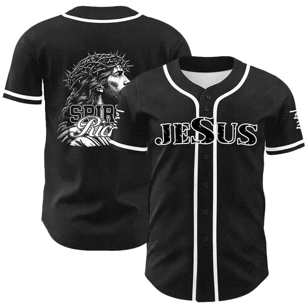 Christianartworkshop Jesus Spirit Rich Crown Of Thorns Portrait Unisex Baseball Jersey - White - 5XL - image 6
