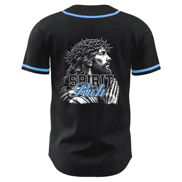 Christianartworkshop Jesus Spirit Rich Crown Of Thorns Portrait Unisex Baseball Jersey - image 1