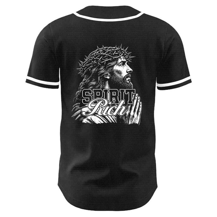 Christianartworkshop Jesus Spirit Rich Crown Of Thorns Portrait Unisex Baseball Jersey - image 7