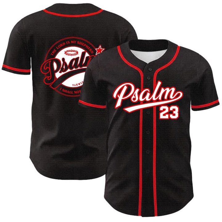 Christianartworkshop Psalm 23 The Lord Is My Shepherd Unisex Baseball Jersey - Red - 5XL - image 12